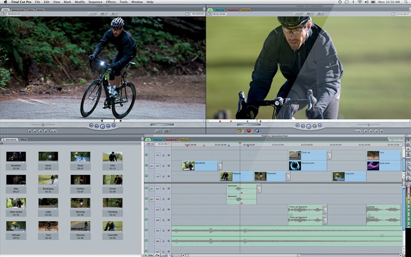 <b>Final Cut Pro 7の編集画面</b>