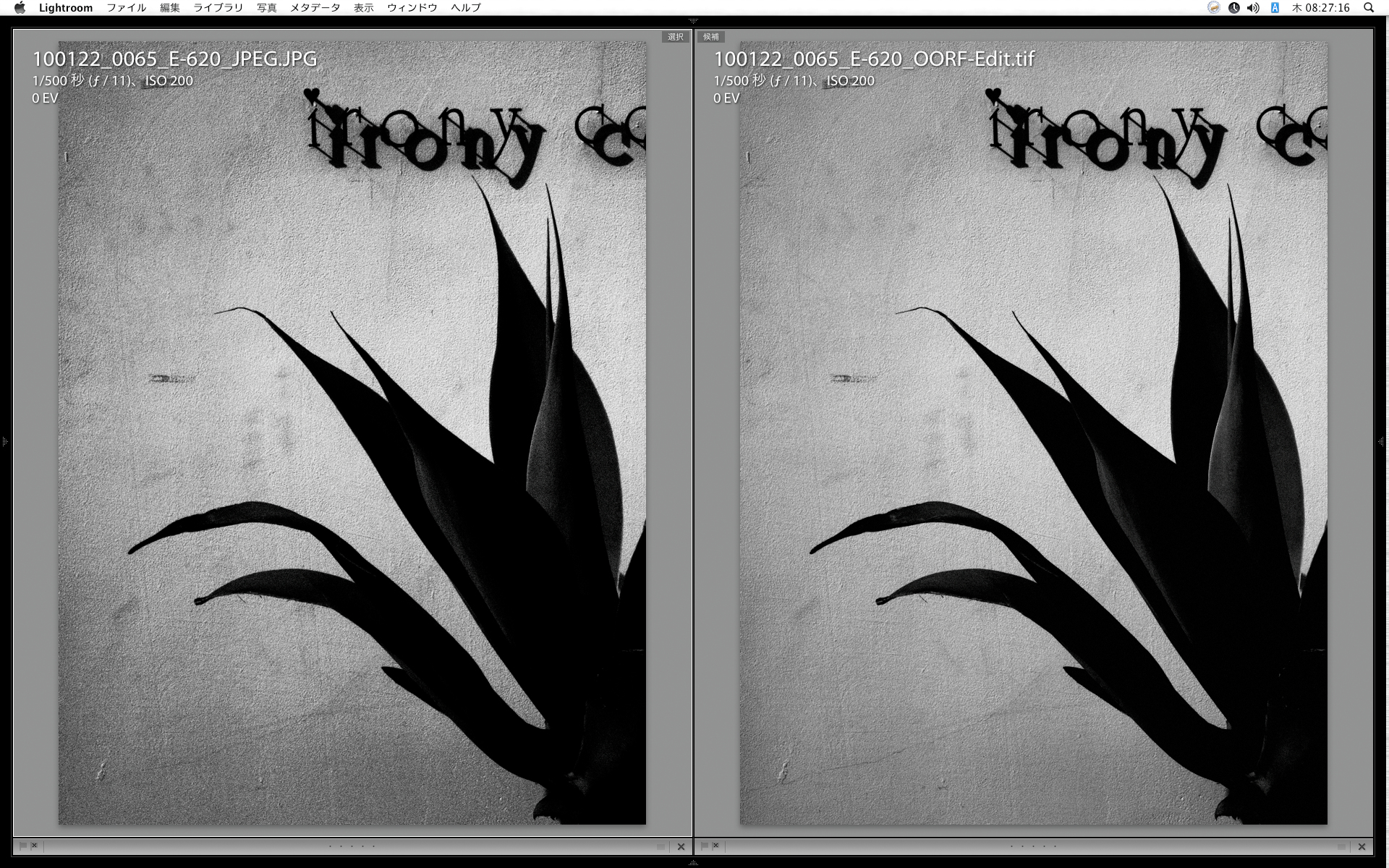 <b>黒のシマリが悪くなるので「レベル補正」と「コントラスト」を調整。遠めで見た感じはまずまずの感じ</b>