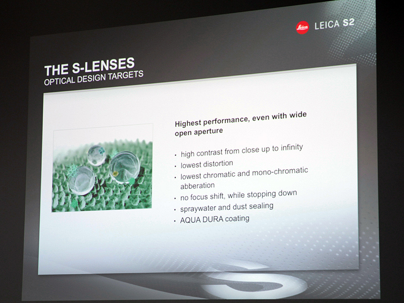 <b>レンズには「AQUA DURA」と呼ばれるコーティングを施した。クリーニングが容易という</b>