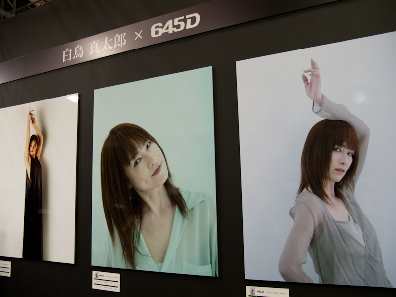 <b>プロカメラマンによる645Dの作例を壁一面使って掲示</b>