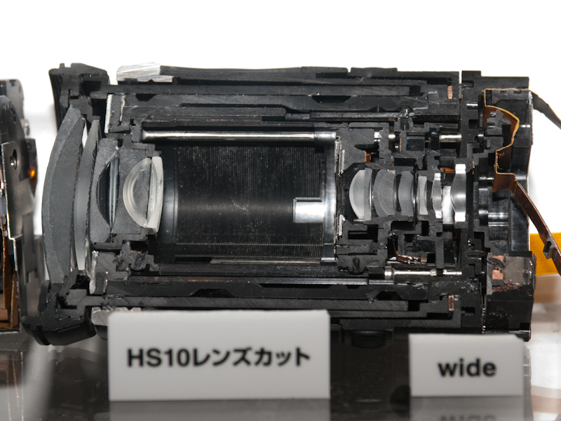 <b>FinePix HS10のレンズカットモデル</b>