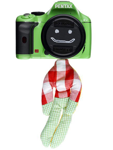 <b>K-xにカメラーマンを取り付けたところ</b>