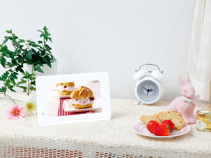 <b>Toffyデジタルフォトフレーム7インチ（DP03-70、シュガーホワイト）</b>