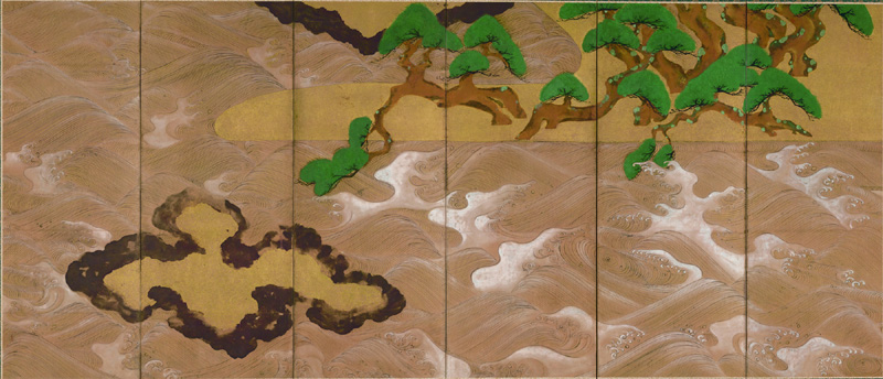 <b>松島図屏風（画像はオリジナルを撮影したもの）</b>