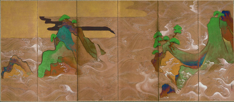 <b>松島図屏風（画像はオリジナルを撮影したもの）</b>