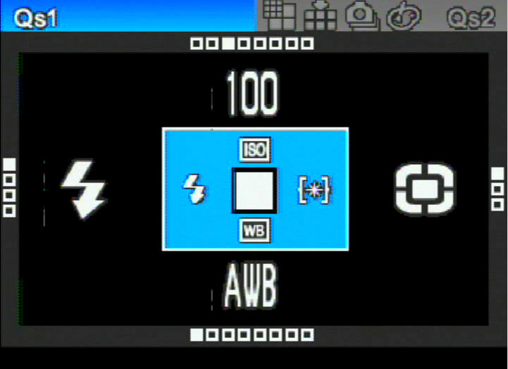 <b>お馴染みのクイックセットの画面。十字キーにより直感的な設定が可能だ</b>