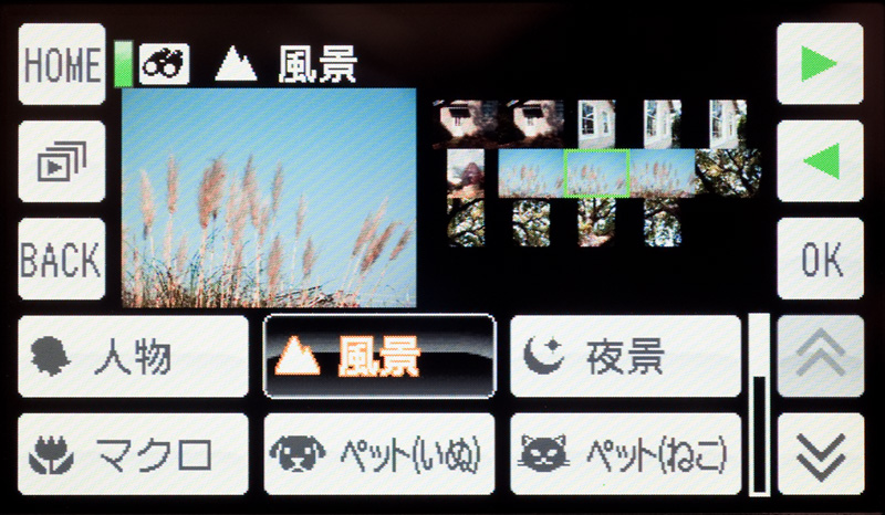 <b>こちらは「撮影シーンで検索」の画面。撮影シーンごとに分類してくれる。分類エラーは少ないようだが、修正操作はできないらしい</b>