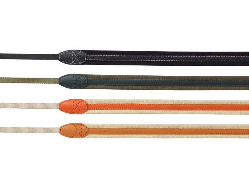 <b>ナチュラルストラップ（上からブラック、グリーン、オレンジ、キャメル）</b>