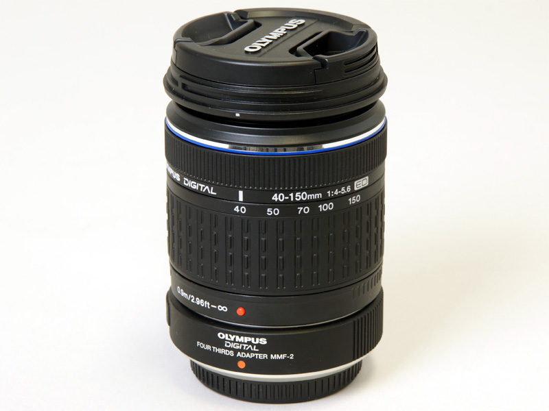 <b>ZUIKO DIGITAL ED 40-150mm F4-5.6とMMF-2。この状態で箱に入っている</b>