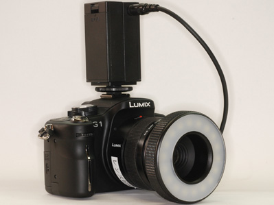 <b>LEDリングライト46mmx18の装着例</b>