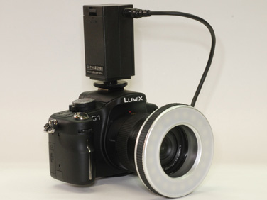 <b>LEDリングライト55mmx20の装着例</b>