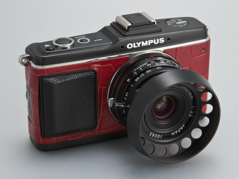 <b>ブラックボディにワインレッドの貼り革キットでドレスアップ。どことなくロックなイメージだ</b>