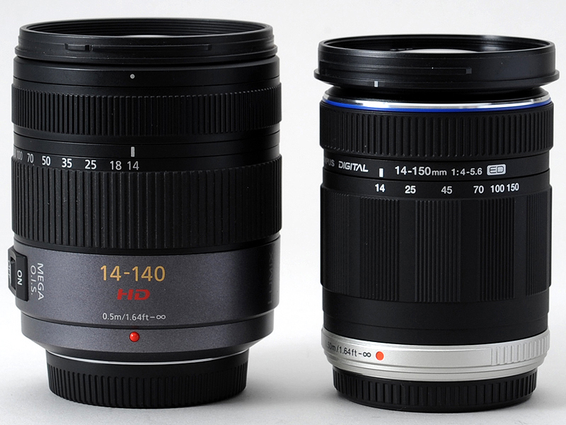 <b>LUMIX G VARIO HD 14-140mm F4-5.8 ASPH. MEGA O.I.S.（左）との比較</b>