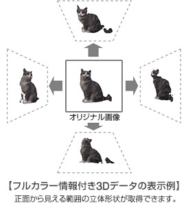 <b>フルカラー情報付き3Dデータの表示例</b>