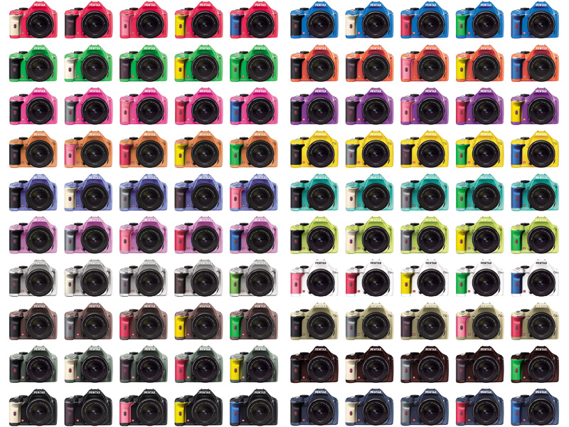 <b>ペンタックスK-x「100 colors, 100 styles.」の全100パターン</b>