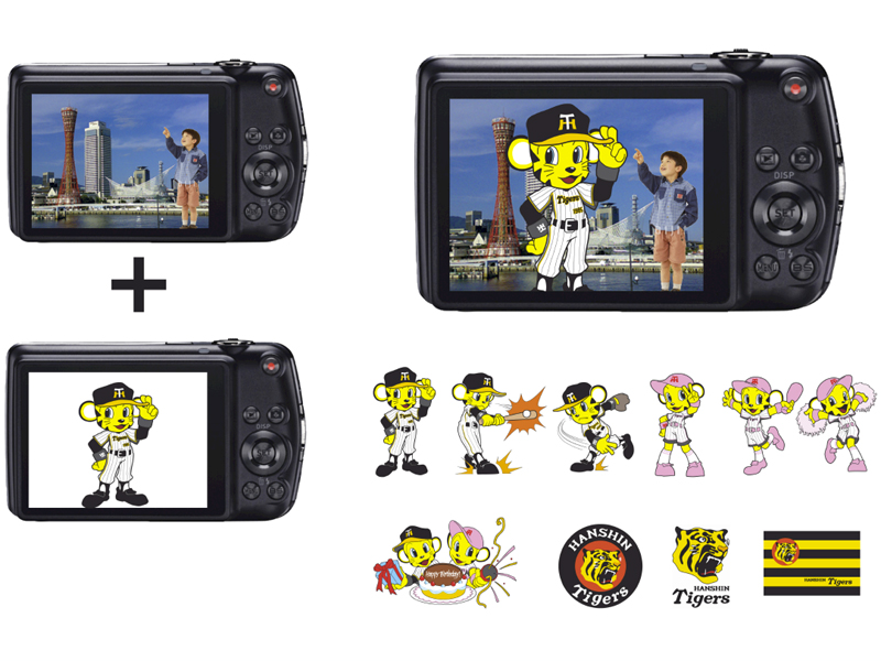 <b>10種類のイラストをダイナミックフォト機能で合成できる</b>