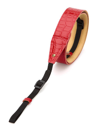 <b>本革ネックストラップ30（クロコ調レッド）</b>