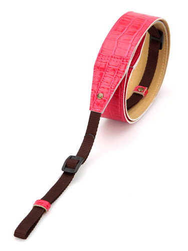 <b>本革ネックストラップ30（クロコ調ピンク）</b>