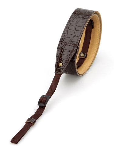 <b>本革ネックストラップ30（クロコ調ブラウン）</b>