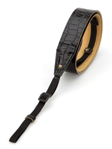 <b>本革ネックストラップ30（クロコ調ブラック）</b>