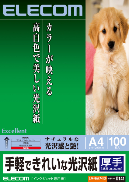 <b>手軽できれいな光沢紙（EJK-GAYA4100）</b>