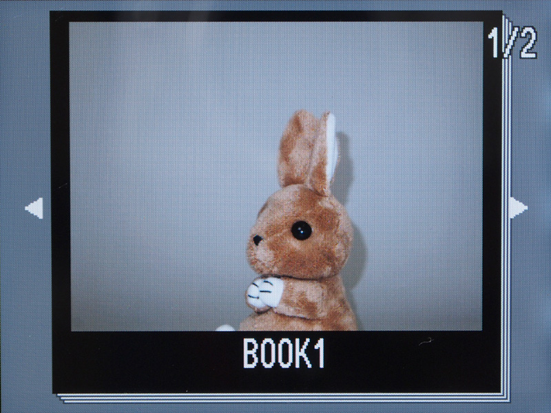 <b>カメラ内でブックの写真をプレビューしているところ</b>