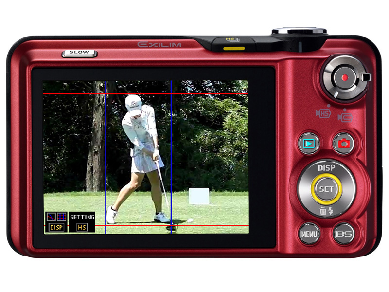 <b>スイングチェック用のガイドラインを表示しているところ</b>