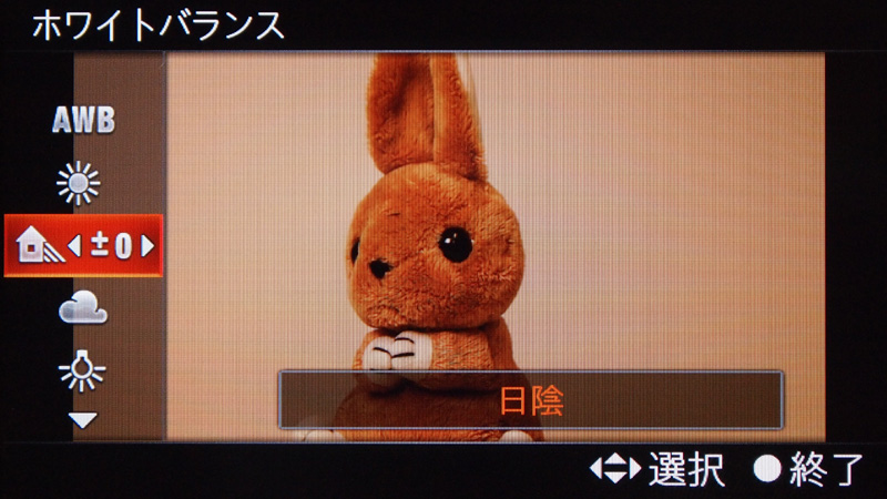 <b>ホワイトバランスを設定しているところ</b>