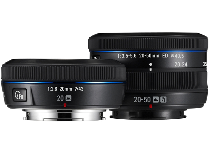 <b>20mm F2.8（左）と20-50mm F3.5-5.6 ED（右）</b>