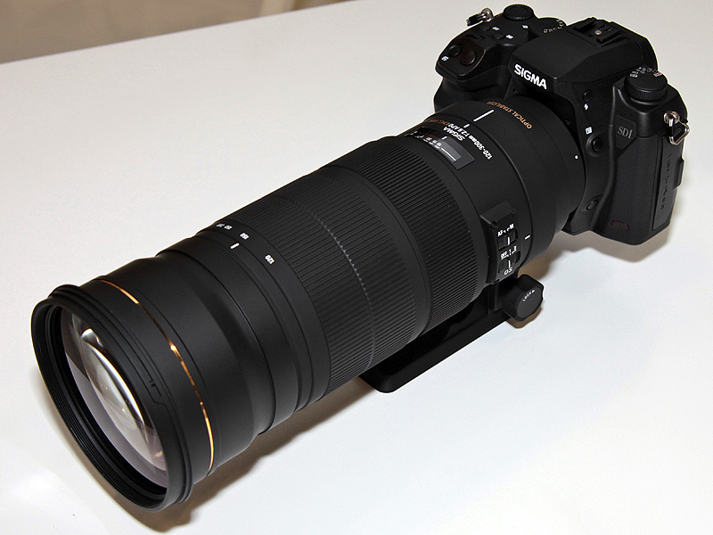 <b>APO 120-300mm F2.8 EX DG OS HSMをSD1に装着したところ</b>