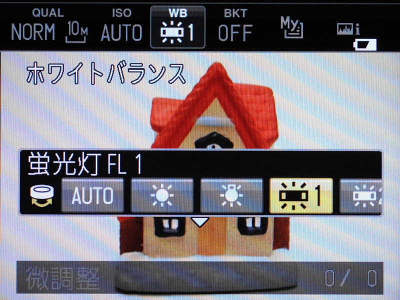 <b>ホワイトバランスを選択しているところ</b>