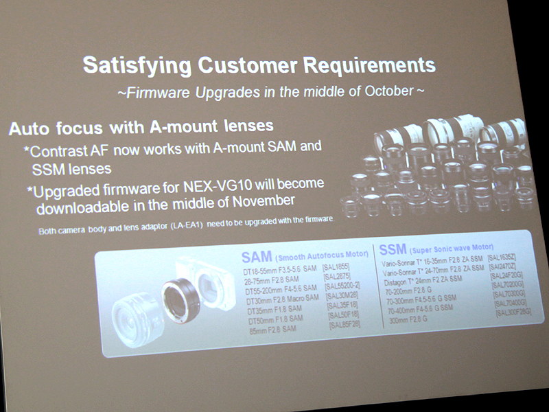 <b>純正マウントアダプターでモーター内蔵AマウントレンズのAFが可能になる</b>