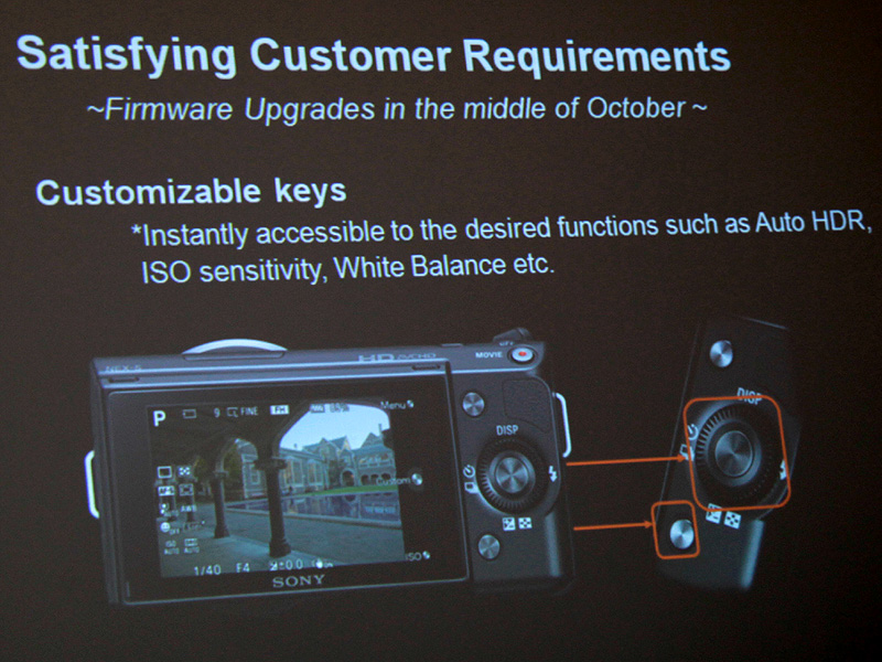 <b>NEXはファームウェアのアップデートで背面ボタンに機能の割り付けが可能になる</b>