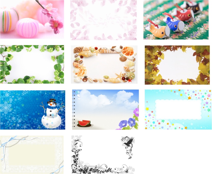 <b>オープニングおよびエンディングに使用できる素材一覧</b>