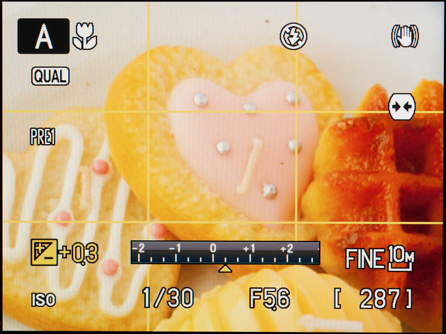 <b>露出補正ダイヤルを回したときの表示</b>