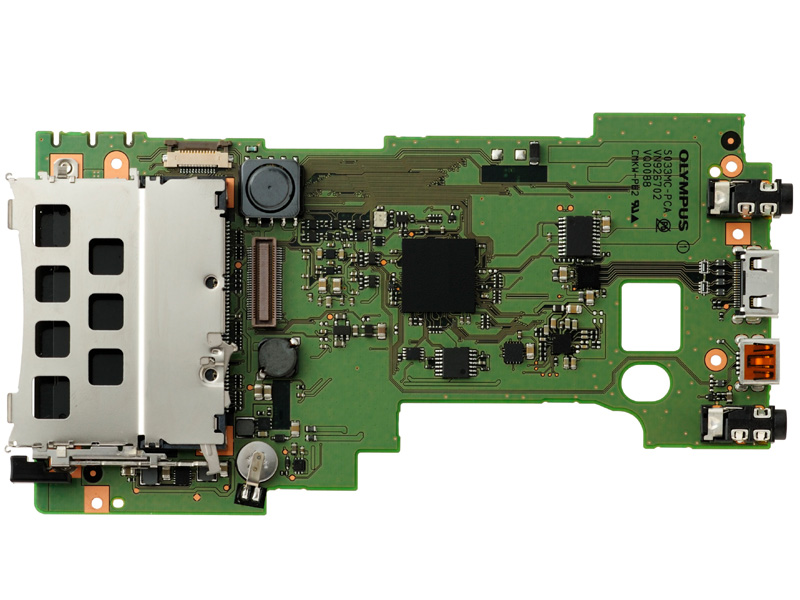 <b>E-5は、撮像素子直前にあるローパスフィルター（左）のパワーを弱めることで解像力を上げた「ファインディテール処理」を初搭載。モアレなどに関しては、新開発の画像処理エンジン「TruePic V+」（右）で軽減する仕組み</b>