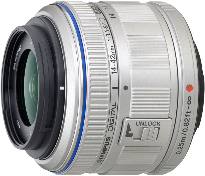 <b>マイクロフォーサーズ用最新レンズ「M.ZUIKO DIGITAL 14-42mm F3.5-5.6 II」も11月16日に発表。112gと軽量化を実現した。12月4日発売</b>