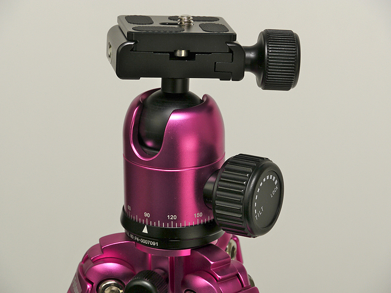 <b>クイックシュー付きの自由雲台が付属</b>