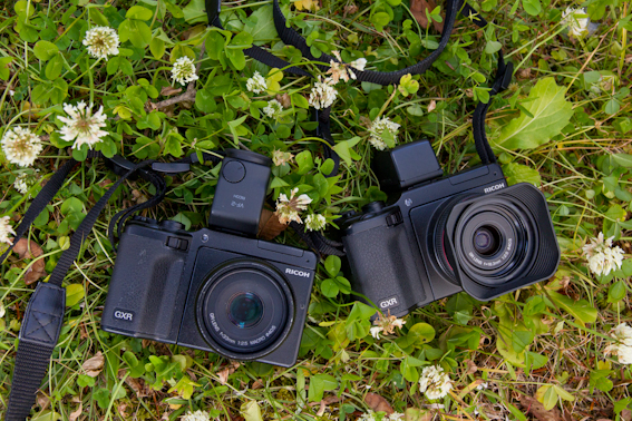 <b>スナップショットに欠かせないのがコンパクトなユニットシステムのリコーGXR。RICOH LENS P10 28-300mm F3.5-5.6 VCなども使うが、基本はGR LENS A12 50mm F2.5 MacroとGR LENS A12 28mm F2.5を装着した2台体制によるキャンディッドフォトを撮る</b>