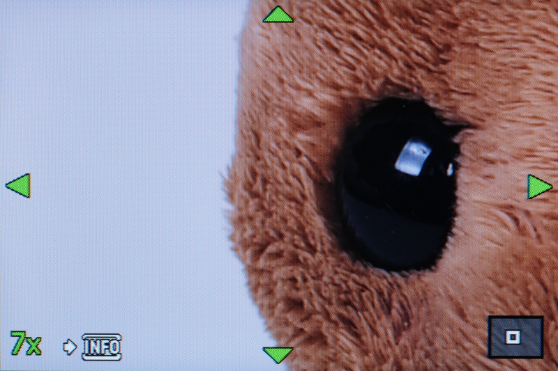 <b>拡大表示はE-PL1sと同様、拡大ボタンで可能。拡大範囲を選択するカーソルの動作が機敏になった印象</b>