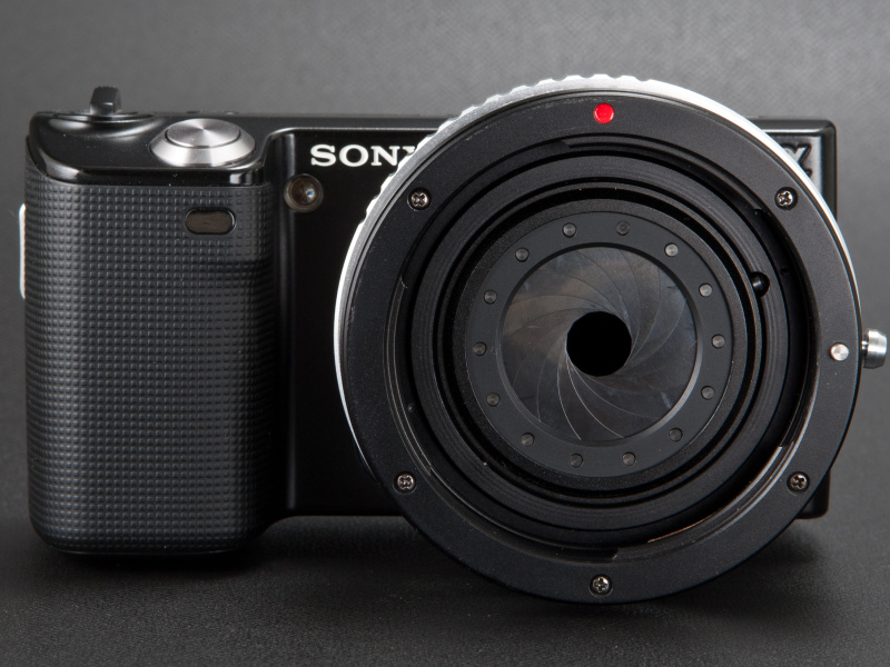 <b>絞り目盛り6と最小絞りの中間</b>