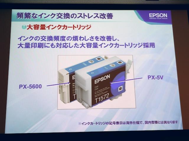 <b>要望の多かったインクカートリッジの大容量化を実現した</b>