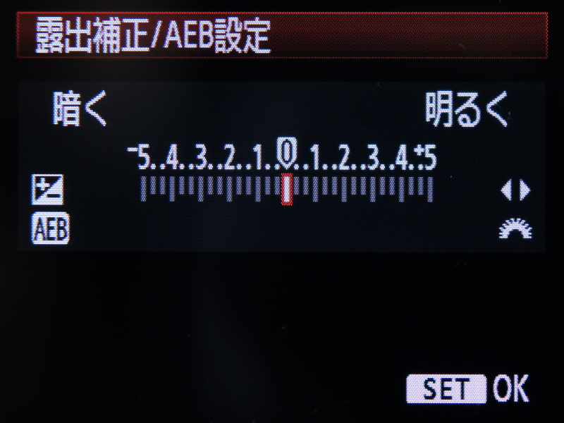 <b>露出補正は±5段</b>