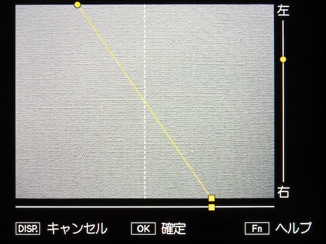 <b>ゴルフのスイング確認などに使用する「ゴルフ連写モード」。Fnボタンを押すとグリッド設定画面が表示され、「ADJ./OKボタン」の上下左右でグリッド位置が変更できる</b>