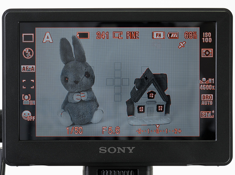 <b>「PEAK」を選択してピーキング表示を行なったところ</b>