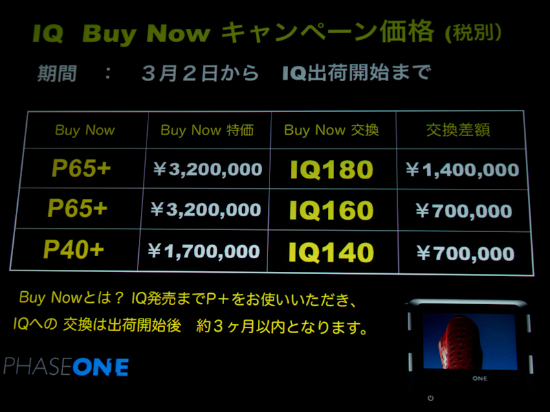 <b>Buy NowキャンペーンはIQシリーズ発売まで</b>