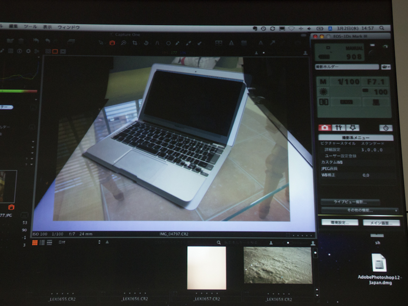 <b>参考写真と撮影画像をオーバーレイ表示しているところ</b>