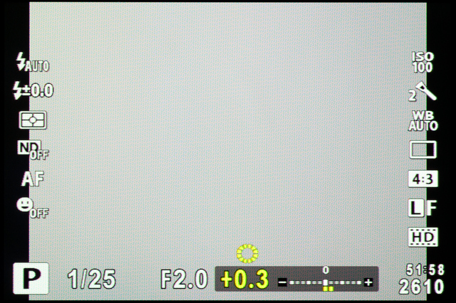 <b>【XZ-1】露出補正時の表示はこんな感じ</b>