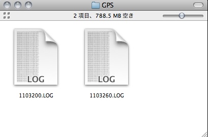 <b>記録メディア内のGPSフォルダに記録されていた.LOGファイル</b>