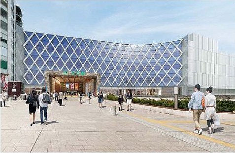 <b>ビックカメラ水戸駅店が入居する新商業施設「エクセルみなみ」完成予想図</b>